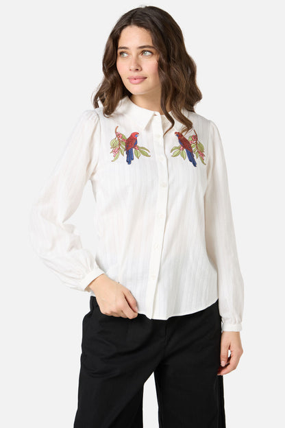 Princess Highway - Rosella Embroidered Shirt - cream