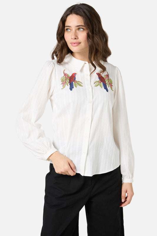 Princess Highway - Rosella Embroidered Shirt - cream