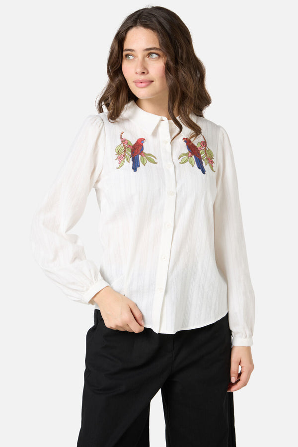 Princess Highway - Rosella Embroidered Shirt - cream
