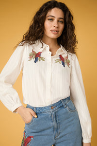 Princess Highway - Rosella Embroidered Shirt - cream