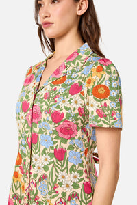 Princess Highway - Floral Field Shirt Dress - cream