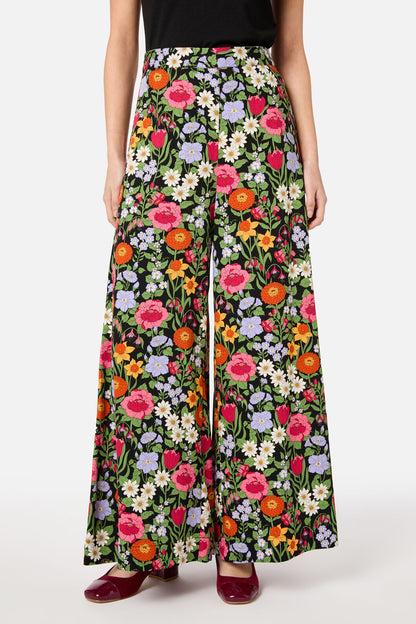 Princess Highway - Floral Field Palazzo Pant - black