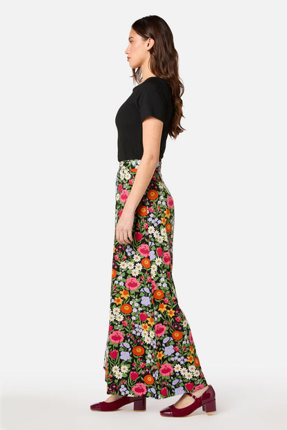 Princess Highway - Floral Field Palazzo Pant - black