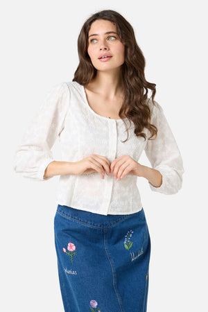 Princess Highway - Lily Broidery Top - white