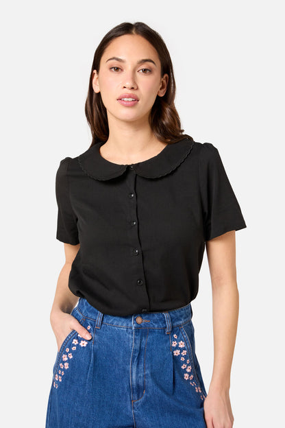Princess Highway - Aster Short Sleeve Blouse - black