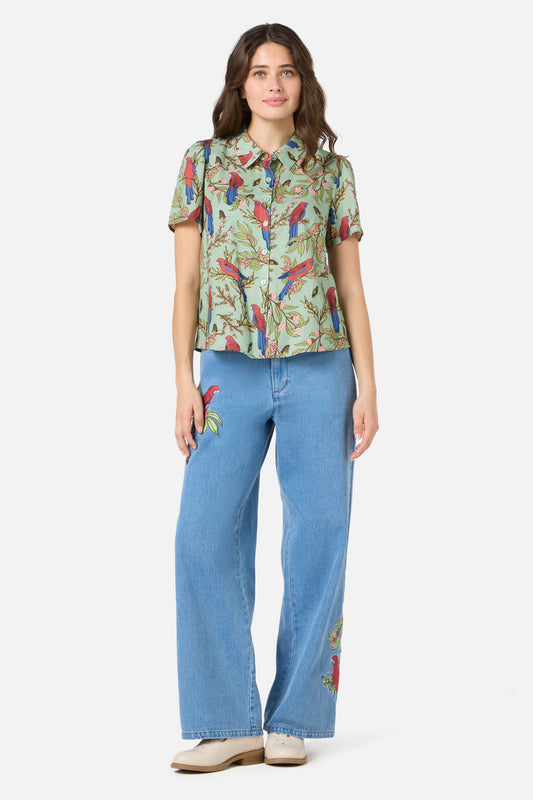 Princess Highway - Rosella Short Sleeve Blouse - green