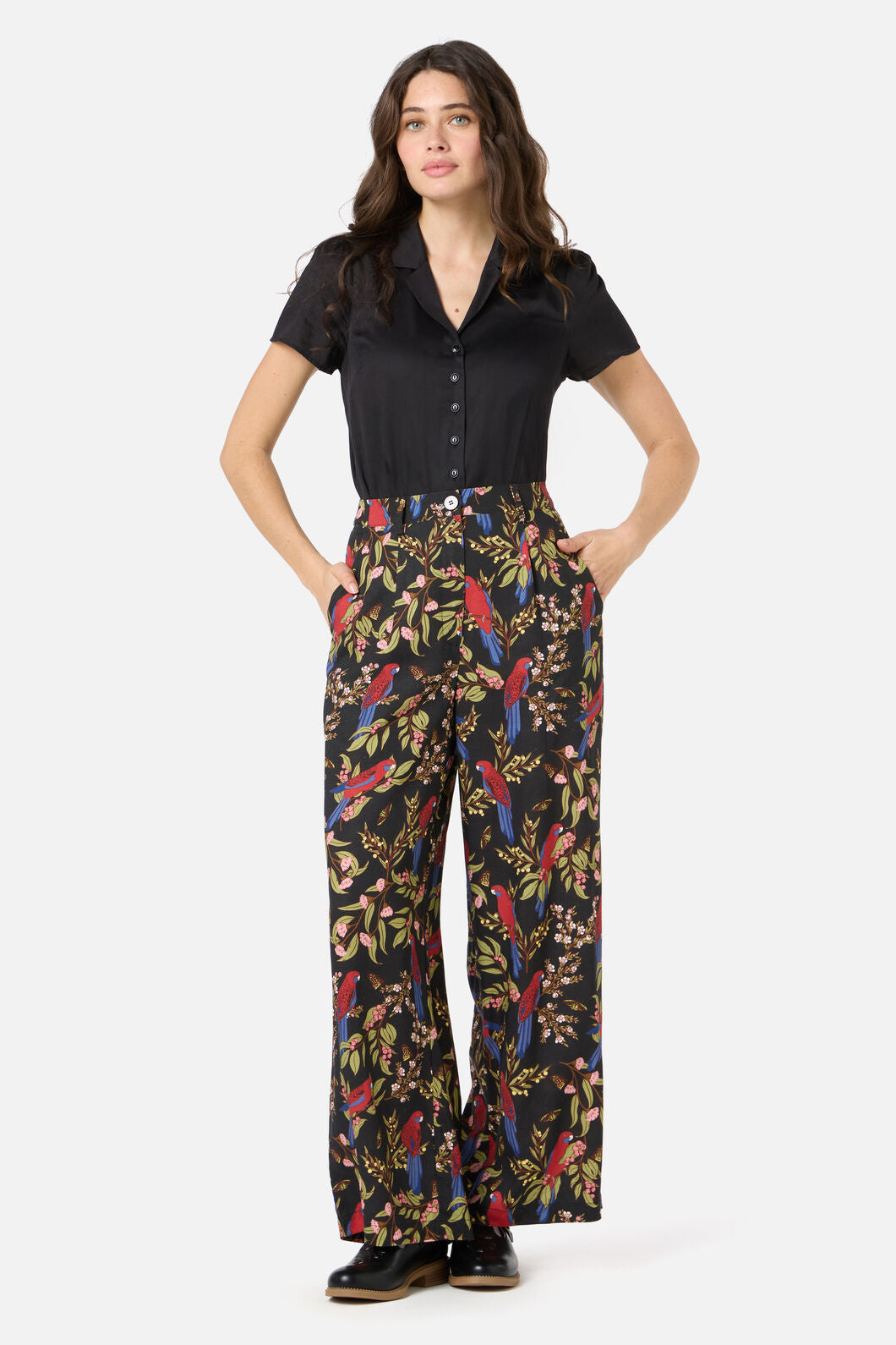 Princess Highway - Rosella Printed Pant - black