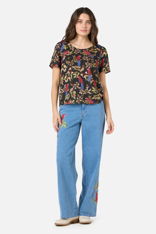 Princess Highway - Rosella Short Sleeve Top - black