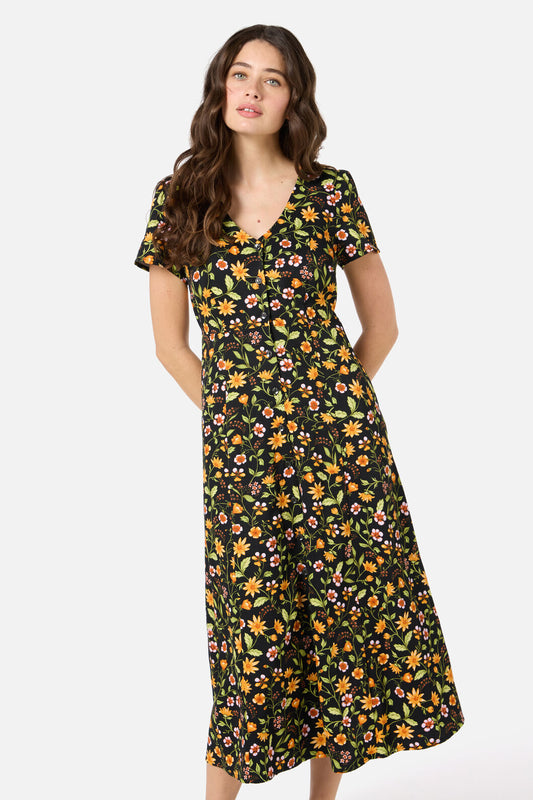 Princess Highway - Alyssa Floral Midi Dress - black