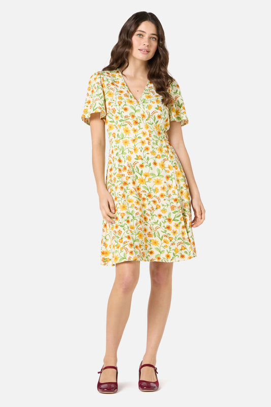 Princess Highway - Alyssa Floral Mini Wrap Dress - cream