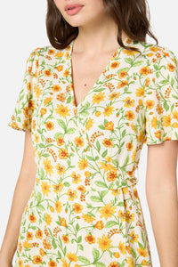 Princess Highway - Alyssa Floral Mini Wrap Dress - cream