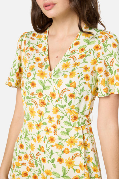 Princess Highway - Alyssa Floral Mini Wrap Dress - cream