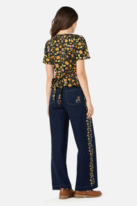 Princess Highway - Alyssa Floral Peplum Top - black