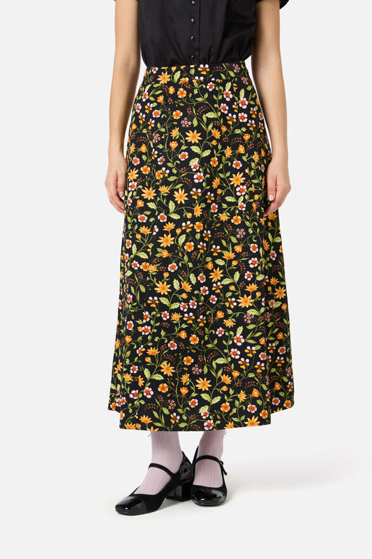Princess Highway - Alyssa Floral Midi Skirt - black