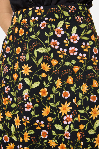 Princess Highway - Alyssa Floral Midi Skirt - black