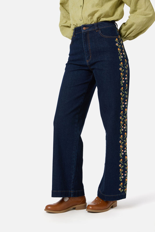 Princess Highway - Alyssa Embroidered Jeans - dark-denim