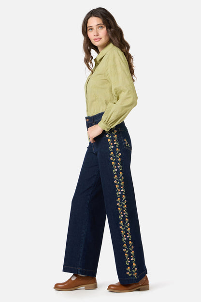 Princess Highway - Alyssa Embroidered Jeans - dark-denim