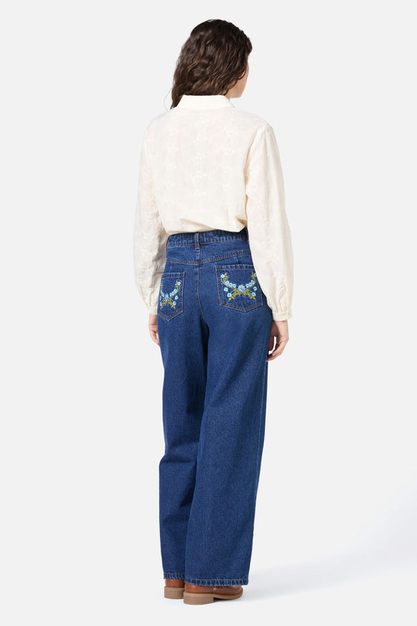 Princess Highway - Ada Embroidered Flower Shirt - cream
