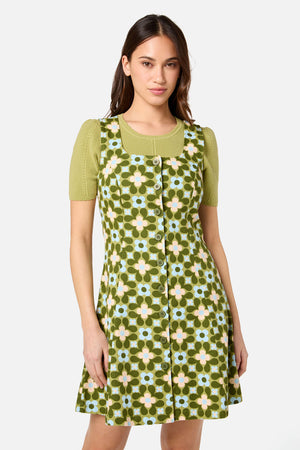 Princess Highway - Ginny 60's Mini Pinafore - green