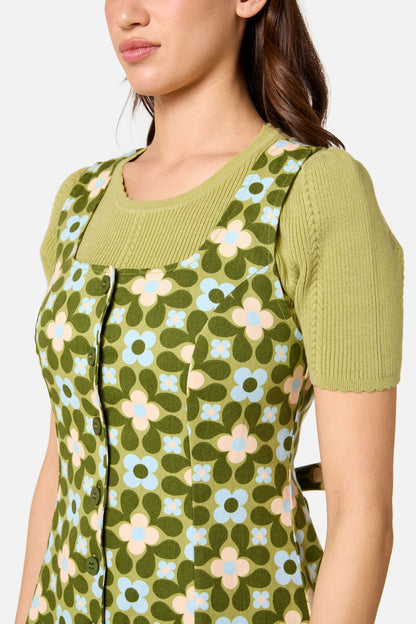 Princess Highway - Ginny 60's Mini Pinafore - green