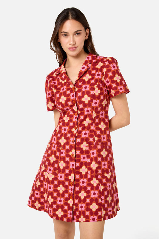 Princess Highway - Ginny 60's Mini Dress - rust