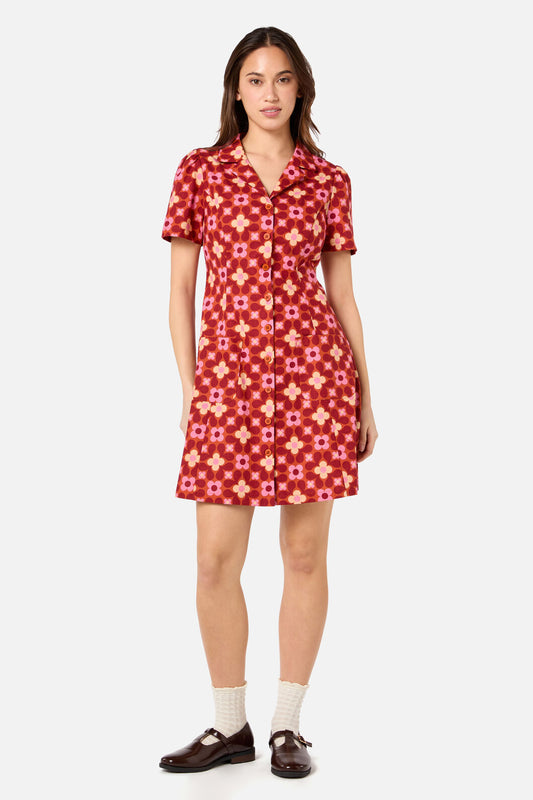 Princess Highway - Ginny 60's Mini Dress - rust