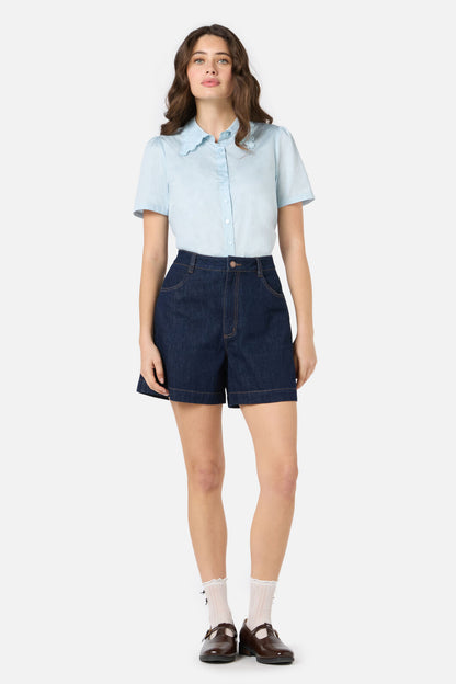 Princess Highway - Lacey Collar Blouse - blue
