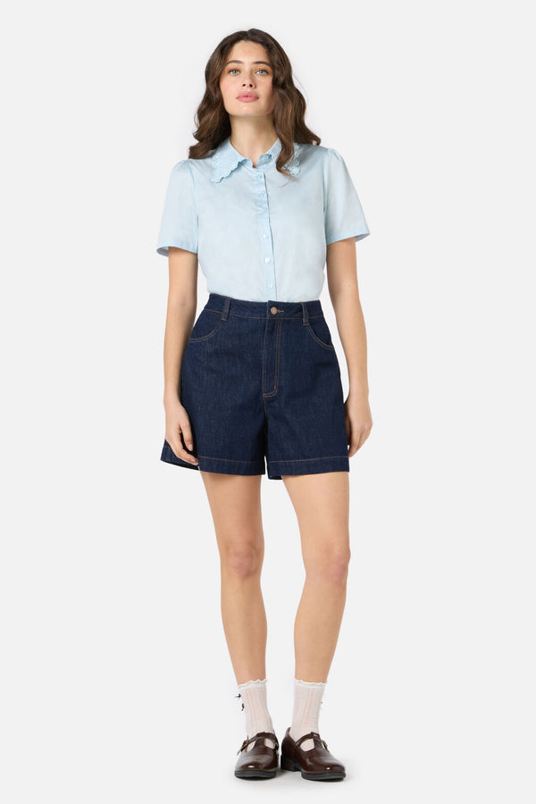 Princess Highway - Lacey Collar Blouse - blue