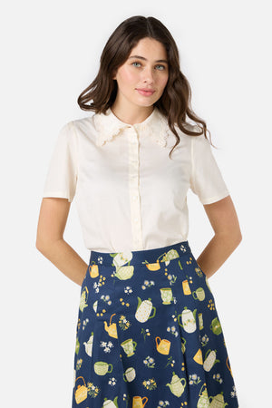 Princess Highway - Lacey Collar Blouse - cream