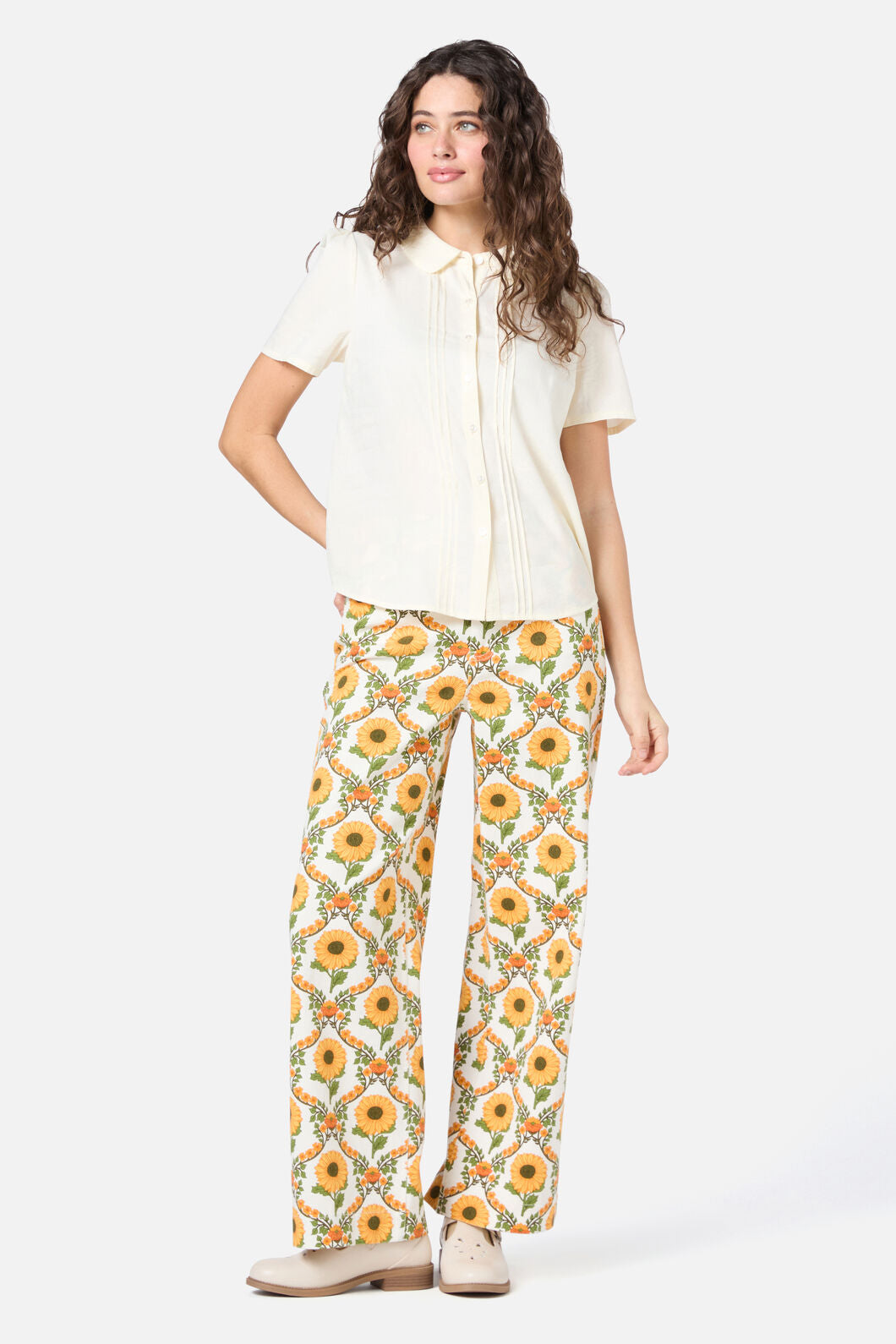 Princess Highway - Lizzy Short Sleeve Blouse - cream