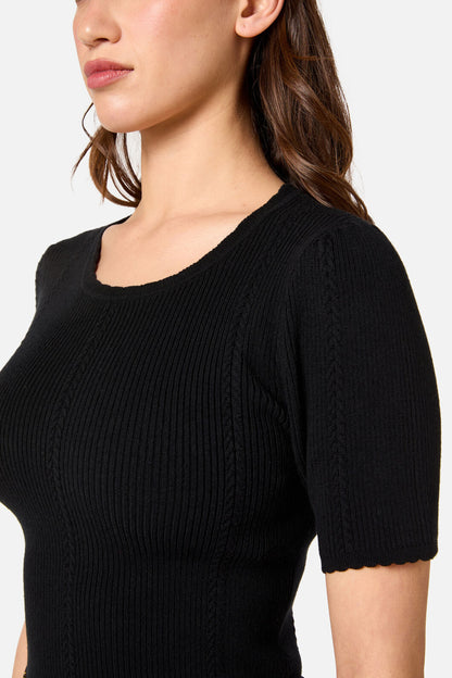Princess Highway - Susie Rib Knit Top - black