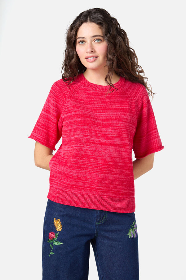 Princess Highway - Fern Short Sleeve Knit Top - red