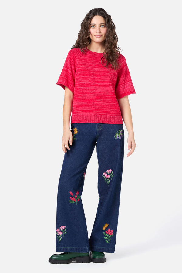 Princess Highway - Fern Short Sleeve Knit Top - red