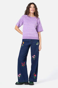 Princess Highway - Fern Short Sleeve Knit Top - lilac