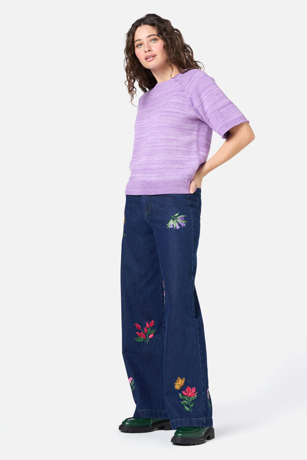 Princess Highway - Fern Short Sleeve Knit Top - lilac