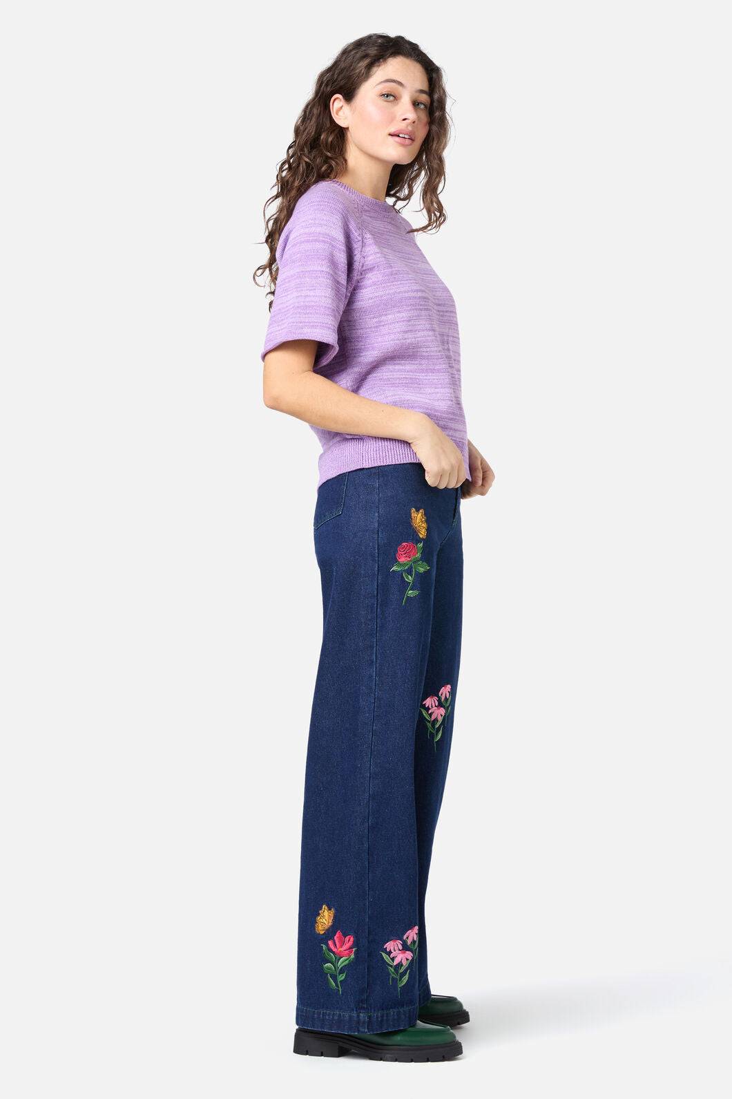 Princess Highway - Fern Short Sleeve Knit Top - lilac