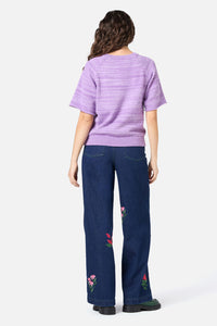 Princess Highway - Fern Short Sleeve Knit Top - lilac