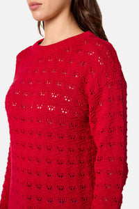 Princess Highway - Bea Lacey Knit Jumper - red