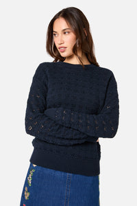 Princess Highway - Bea Lacey Knit Jumper - navy