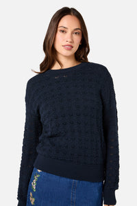 Princess Highway - Bea Lacey Knit Jumper - navy