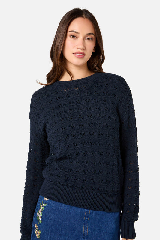 Princess Highway - Bea Lacey Knit Jumper - navy