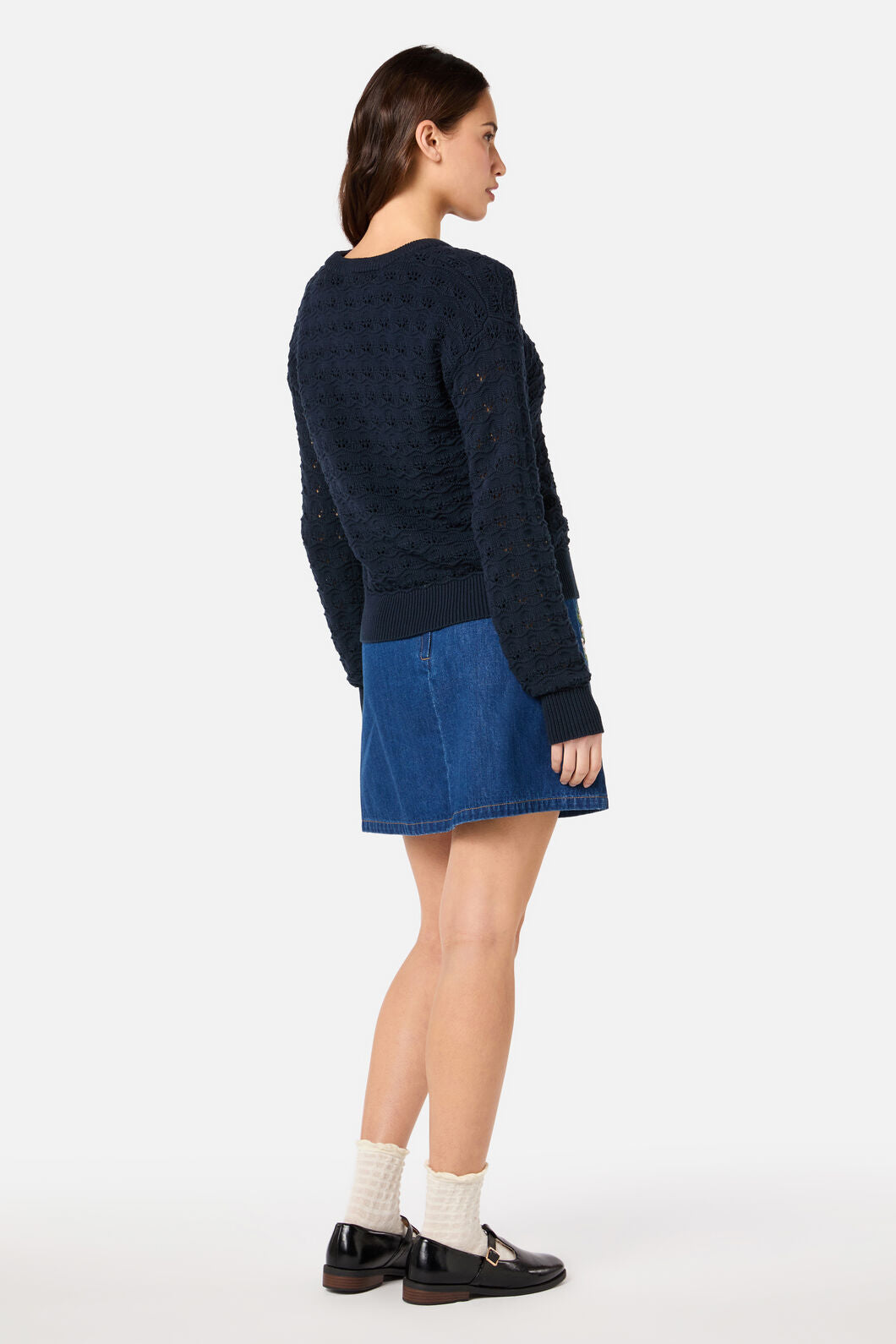 Princess Highway - Bea Lacey Knit Jumper - navy