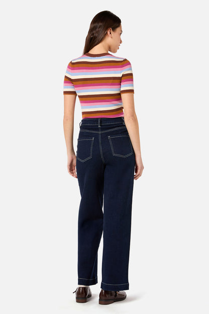 Princess Highway - Skye Stripe Rib Knit Top - blue-multi