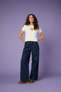 Princess Highway - Pinstripe Relaxed Jean - blue-denim