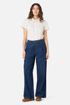 Princess Highway - Pinstripe Relaxed Jean - blue-denim