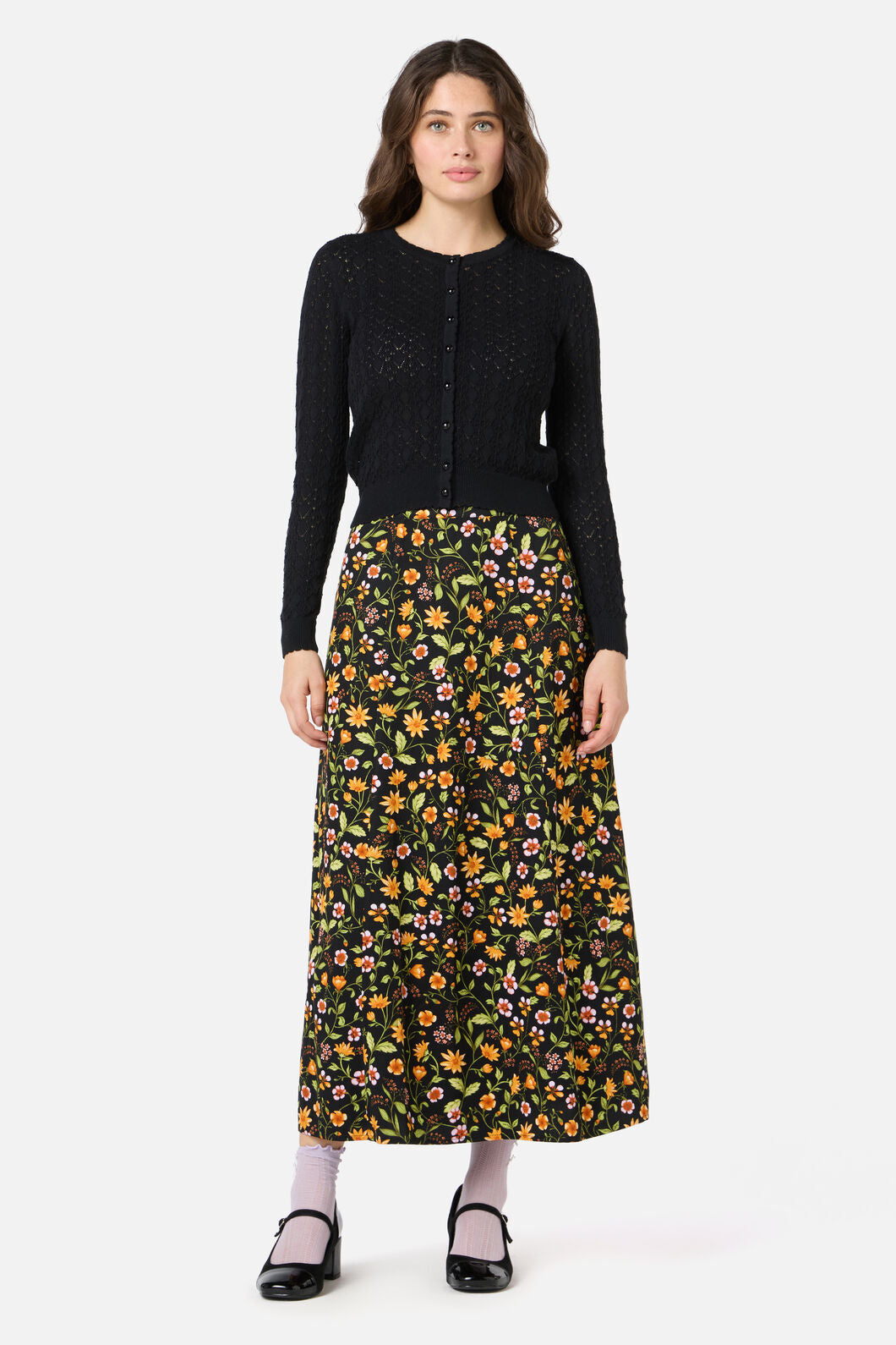 Princess Highway - Clarissa Pointelle Cardigan - black