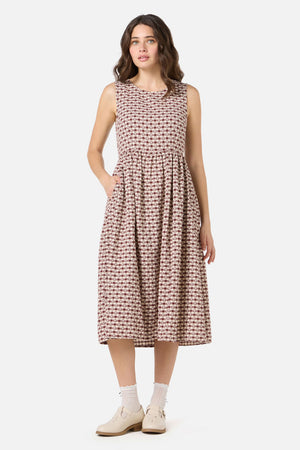 Princess Highway - Sweetheart Check Midi Dress - chocolate