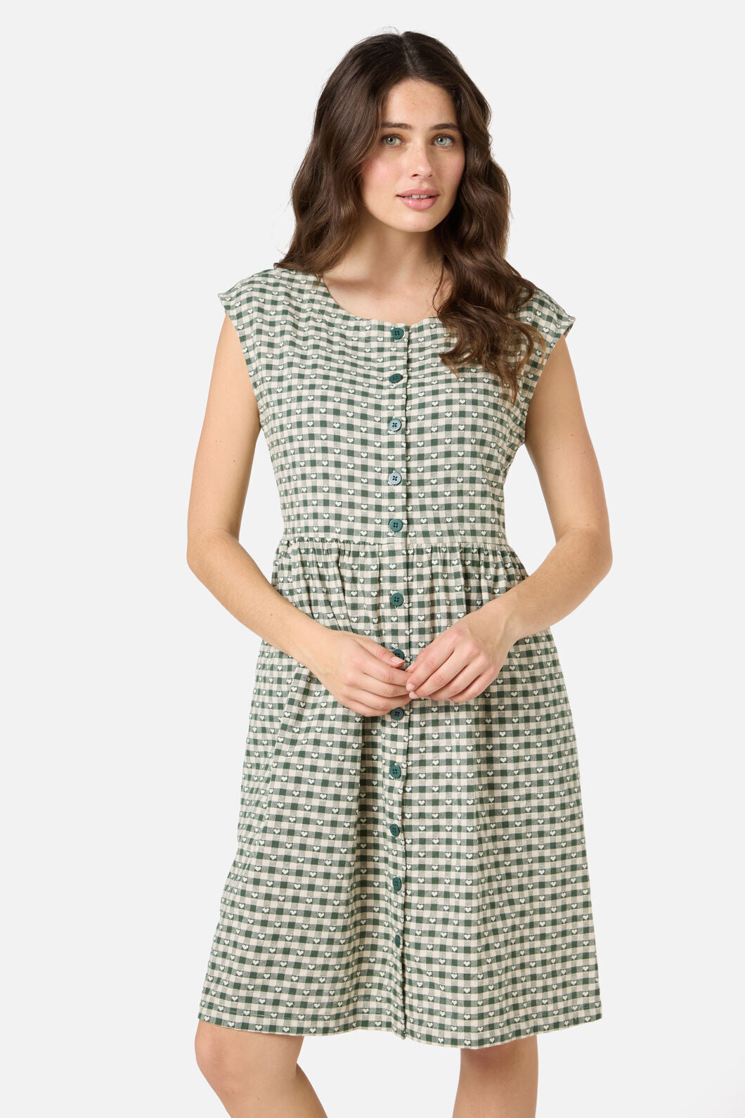 Princess Highway - Sweetheart Smock Dress - green