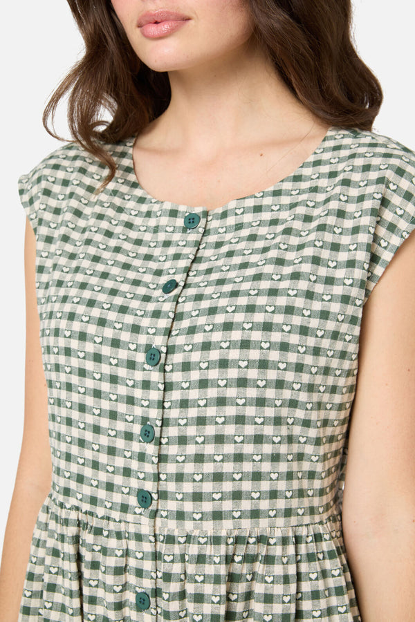 Princess Highway - Sweetheart Smock Dress - green