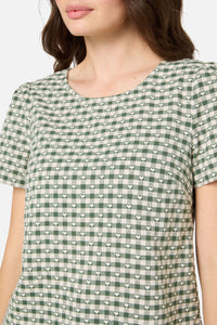 Princess Highway - Sweetheart Check Top - green